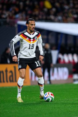 LEIPZIG, GERMANY - 17 Kasım 2025: Leroy Sane - Dünya Kupası 2026 ön eleme karşılaşması Almanya ile Slovakya arasında Red Bull Arena 'da.