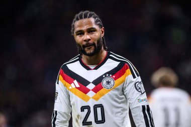 LEIPZIG, GERMANY - 17 Kasım 2025: Serge Gnabry - Dünya Kupası 2026 ön eleme karşılaşması Almanya ile Slovakya arasında Red Bull Arena 'da.