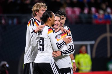 LEIPZIG, GERMANY - 17 Kasım 2025: Nick Woltemade, Leroy Sane, Florian Wirtz - Dünya Kupası eleme karşılaşması Almanya - Red Bull Arena 'da Slovakya' ya karşı.