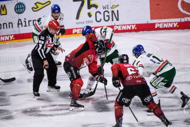 COLOGNE, GERMANY - 21 Kasım 2025 - Hokey maçı DeL Koelner Haie - Lanxess Arena 'da Augrsburger Panter.