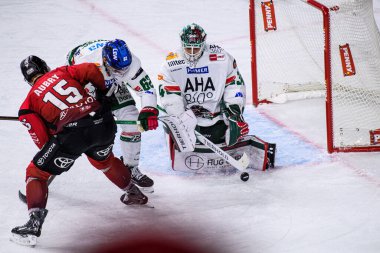 COLOGNE, GERMANY - 21 Kasım 2025: Michael Garteig - Hokey maçı DEL Koelner Haie - Lanxess Arena 'da Augrsburger Panter.