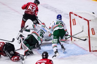 COLOGNE, GERMANY - 21 Kasım 2025: Michael Garteig - Hokey maçı DEL Koelner Haie - Lanxess Arena 'da Augrsburger Panter.