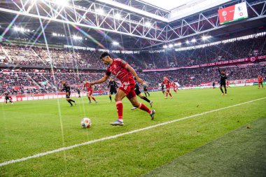 DUSSELDORF, Almanya - 22 Kasım 2025: Emmanuel Iyoha - Futbol maçı Bundesliga 2 Fortuna Duesseldorf - 1. Merkur Spiel Arena 'daki FC Magdeburg.