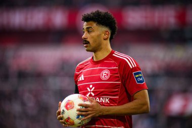 DUSSELDORF, Almanya - 22 Kasım 2025: Emmanuel Iyoha - Futbol maçı Bundesliga 2 Fortuna Duesseldorf - 1. Merkur Spiel Arena 'daki FC Magdeburg.