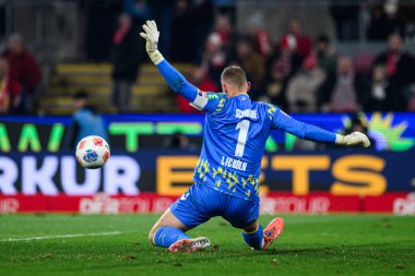 COLOGNE, GERMANY - 22 NOVEMBER, 2025: Marvin Schwaebe - 1.FC Koeln-SG Eintracht Frankfurt maçı Rhein Energie Stadion 'da.