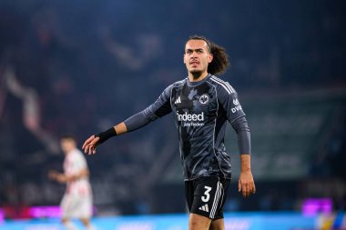 COLOGNE, GERMANY - 22 NOVEMBER, 2025: Arthur Theate - 1.FC Koeln-SG Eintracht Frankfurt maçı Rhein Energie Stadion 'da.