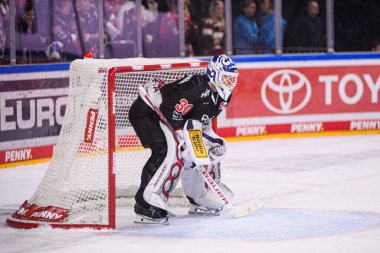 COLOGNE, ALMANY - 23 Kasım 2025: Janne Juvonen - Hokey maçı DeL Koelner Haie - Lanxess Arena 'da Schwenninger Vahşi Kanatları.
