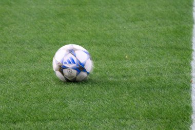 LEVERKUSEN, GERMANY - 24 Kasım 2025: Adidas, futbol topu - Bayer 04 Leverkusen 'in UEFA Şampiyonlar Ligi karşılaşmasından önceki antrenmanı.