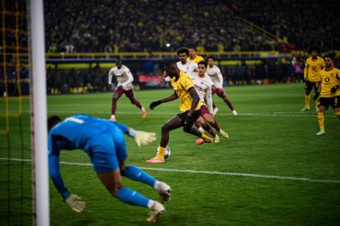 DORTMUND, GERMANY - 25 NOVEMBER, 2025: Serhou Guirassy - UEFA Şampiyonlar Ligi maçı Borussia Dortmund 'a karşı Signal Iduna Park' ta Villarreal CF.