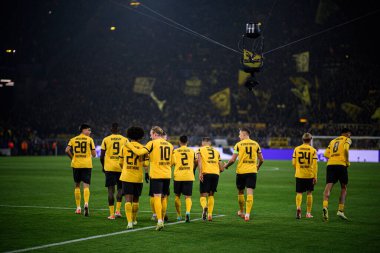 DORTMUND, GERMANY - 25 Kasım 2025: - UEFA Şampiyonlar Ligi maçı Borussia Dortmund, Signal Iduna Park 'ta Villarreal CF' e karşı.