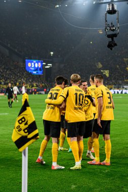 DORTMUND, GERMANY - 25 NOVEMBER: Borussia Takımı, kutlama golü - UEFA Şampiyonlar Ligi maçı Borussia Dortmund - Villarreal CF Signal Iduna Park 'ta.