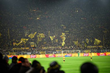 DORTMUND, GERMANY - 25 Kasım 2025: - UEFA Şampiyonlar Ligi maçı Borussia Dortmund, Signal Iduna Park 'ta Villarreal CF' e karşı.