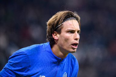 FRANKFURT, GERMANY - 26 Kasım 2025: Marco Carnesecchi - UEFA Şampiyonlar Ligi maçı Eintracht Frankfurt - Atalanta Bergamo Deutsche Park 'ta.