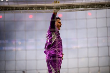 FRANKFURT, GERMANY - 26 Kasım 2025: Michael Zetterer - UEFA Şampiyonlar Ligi maçı Eintracht Frankfurt - Atalanta Bergamo Deutsche Park 'ta.