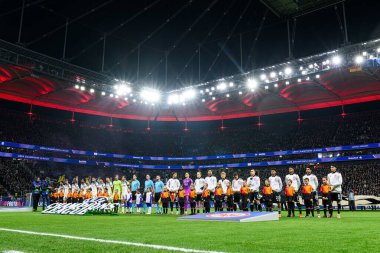 FRANKFURT, GERMANY - 26 Kasım 2025: - UEFA Şampiyonlar Ligi maçı Eintracht Frankfurt ile Atalanta Bergamo Deutsche Bank Park 'ta karşı karşıya.