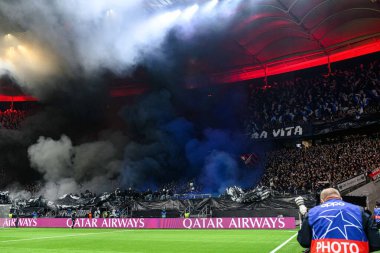 FRANKFURT, GERMANY - 26 Kasım 2025: - UEFA Şampiyonlar Ligi maçı Eintracht Frankfurt ile Atalanta Bergamo Deutsche Bank Park 'ta karşı karşıya.