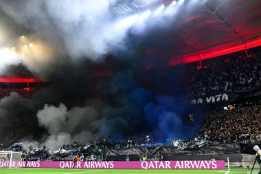FRANKFURT, GERMANY - 26 Kasım 2025: - UEFA Şampiyonlar Ligi maçı Eintracht Frankfurt ile Atalanta Bergamo Deutsche Bank Park 'ta karşı karşıya.