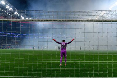 FRANKFURT, GERMANY - 26 Kasım 2025: Michael Zetterer - UEFA Şampiyonlar Ligi maçı Eintracht Frankfurt - Atalanta Bergamo Deutsche Park 'ta.