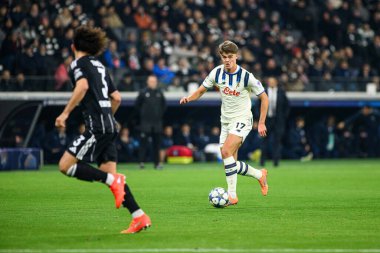 FRANKFURT, GERMANY - 26 Kasım 2025: Charles De Ketelaere - UEFA Şampiyonlar Ligi maçı Eintracht Frankfurt - Atalanta Bergamo Deutsche Park 'ta.