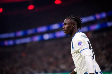 FRANKFURT, GERMANY - 26 Kasım 2025: Odilon Kossounou - UEFA Şampiyonlar Ligi maçı Eintracht Frankfurt - Atalanta Bergamo Deutsche Bank Park 'ta.