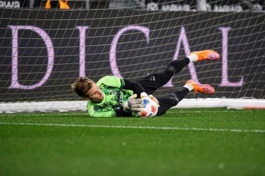 MOENCHENGLADBACH, ALMANY - 28 Kasım, 2025: Moritz Nicolas - 1. Bundesliga futbol maçı Borussia Moenchengladbach Borussia Park 'ta RB Leipzig' e karşı..