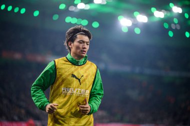 MOENCHENGLADBACH, ALMANY - 28 Kasım 2025: Shuto Machino - 1. Bundesliga futbol maçı Borussia Moenchengladbach Borussia Park 'ta RB Leipzig' e karşı..