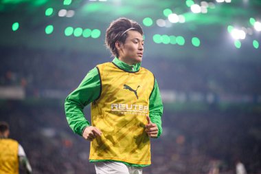 MOENCHENGLADBACH, ALMANY - 28 Kasım 2025: Shuto Machino - 1. Bundesliga futbol maçı Borussia Moenchengladbach Borussia Park 'ta RB Leipzig' e karşı..