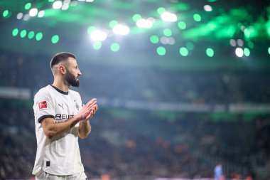 MoENCHENGLADBACH, ALMANY - 28 Kasım 2025: Franck Honorat - 1. Bundesliga futbol maçı Borussia Moenchengladbach Borussia Park 'ta RB Leipzig' e karşı..