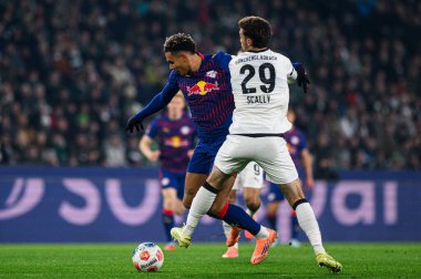 MOENCHENGLADBACH, ALMANY - 28 Kasım 2025: Antonio Nusa - 1. Bundesliga futbol maçı Borussia Moenchengladbach Borussia Park 'ta RB Leipzig' e karşı..