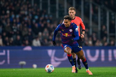 MOENCHENGLADBACH, ALMANY - 28 Kasım 2025: Antonio Nusa - 1. Bundesliga futbol maçı Borussia Moenchengladbach Borussia Park 'ta RB Leipzig' e karşı..