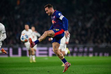 MOENCHENGLADBACH, ALMANY - 28 Kasım 2025: David Raum - 1. Bundesliga futbol maçı Borussia Moenchengladbach Borussia Park 'ta RB Leipzig' e karşı..