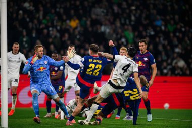 MOENCHENGLADBACH, ALMANY - 28 Kasım, 2025: - 1. Bundesliga futbol maçı Borussia Moenchengladbach Borussia Park 'ta RB Leipzig' e karşı..