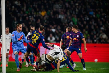 MOENCHENGLADBACH, ALMANY - 28 Kasım, 2025: - 1. Bundesliga futbol maçı Borussia Moenchengladbach Borussia Park 'ta RB Leipzig' e karşı..
