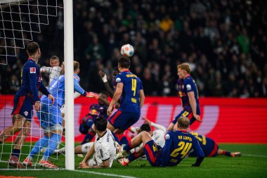 MOENCHENGLADBACH, ALMANY - 28 Kasım, 2025: - 1. Bundesliga futbol maçı Borussia Moenchengladbach Borussia Park 'ta RB Leipzig' e karşı..