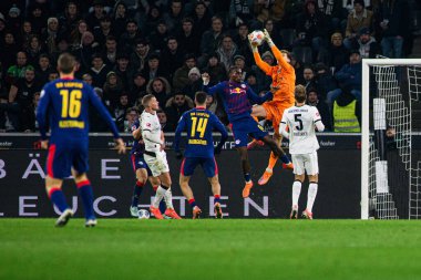 MOENCHENGLADBACH, ALMANY - 28 Kasım, 2025: Moritz Nicolas - 1. Bundesliga futbol maçı Borussia Moenchengladbach Borussia Park 'ta RB Leipzig' e karşı..