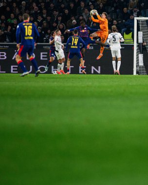 MOENCHENGLADBACH, ALMANY - 28 Kasım, 2025: Moritz Nicolas - 1. Bundesliga futbol maçı Borussia Moenchengladbach Borussia Park 'ta RB Leipzig' e karşı..