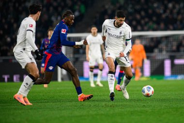 MOENCHENGLADBACH, ALMANY - 28 Kasım 2025: Tim Kleindienst - 1. Bundesliga futbol maçı Borussia Moenchengladbach Borussia Park 'ta RB Leipzig' e karşı..