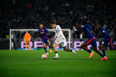 MOENCHENGLADBACH, ALMANY - 28 Kasım 2025: Luca Netz - 1. Bundesliga futbol maçı Borussia Moenchengladbach Borussia Park 'ta RB Leipzig' e karşı..
