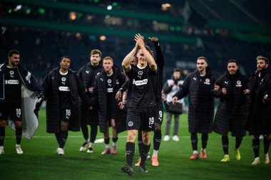 MOENCHENGLADBACH, GERMANY - 2 Aralık 2025: Kutlamalar, Martijn Kaars - DFB Pokal, Almanya Kupası, Borussia-St.Pauli maçı Borussia Park.