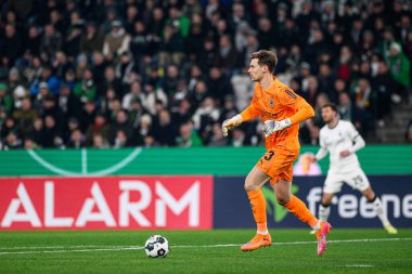 MOENCHENGLADBACH, GERMANY - 2 ARALIK 2025: Moritz Nicolas - DFB Pokal, Alman Kupası, Borussia - St.Pauli maçı Borussia Park.