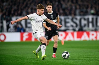 MOENCHENGLADBACH, GERMANY - 2 Aralık 2025: Lukas Ullrich - DFB Pokal, Alman Kupası, Borussia - St.Pauli maçı Borussia Park.