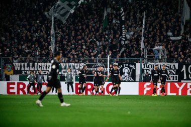 MOENCHENGLADBACH, GERMANY - 2 ARALIK 2025: - DFB Pokal, Almanya Kupası, Borussia - St.Pauli maçı Borussia Park.