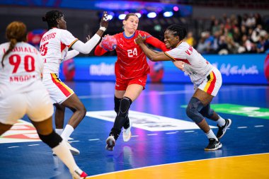 DORTMUND, Almanya - 3 Aralık 2025: Desortova Eliska - Kadınlar Hentbol Dünya Şampiyonası 2025 Westfallenhalle 'de.