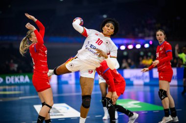 DORTMUND, Almanya - 3 Aralık 2025: Kassoma Albertina Da Cruz - Kadınlar Hentbol Dünya Şampiyonası 2025 Westfallenhalle 'de.