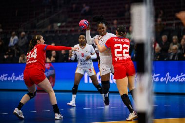 DORTMUND, GERMANY - 3 ARALIK, 2025 Kadınlar Hentbol Dünya Şampiyonası 2025 Westfallenhalle 'de.