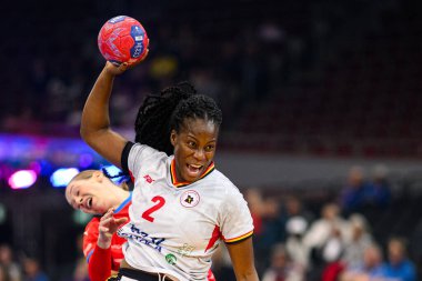 DORTMUND, Almanya - 3 Aralık 2025: Nenganga Vilma Pegado - Kadınlar Hentbol Dünya Şampiyonası 2025 Westfallenhalle 'de.