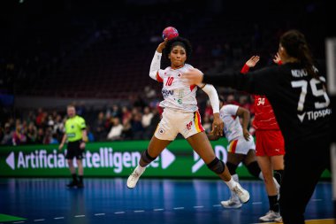 DORTMUND, Almanya - 3 Aralık 2025: Kassoma Albertina Da Cruz - Kadınlar Hentbol Dünya Şampiyonası 2025 Westfallenhalle 'de.