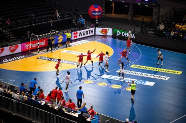 DORTMUND, GERMANY - 3 ARALIK, 2025 Kadınlar Hentbol Dünya Şampiyonası 2025 Westfallenhalle 'de.