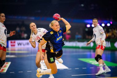 DORTMUND, GERMANY - 3 Aralık 2025: Koppang Nina - Kadınlar Hentbol Dünya Şampiyonası 2025 Norveç 'e karşı Westfallenhalle' de.