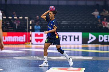 DORTMUND, GERMANY - 3 Aralık 2025: Roberts Jamina - Dünya Bayanlar Hentbol Şampiyonası 2025 Norveç 'e karşı Westfallenhalle' de.